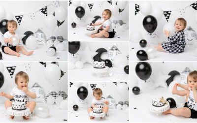 Cake Smash Photography Manchester | Leonora | Monochrome