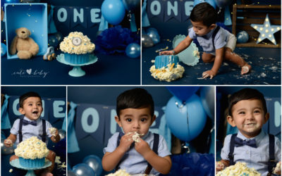 Cake Smash Photography Manchester | Boy | Navy Blue